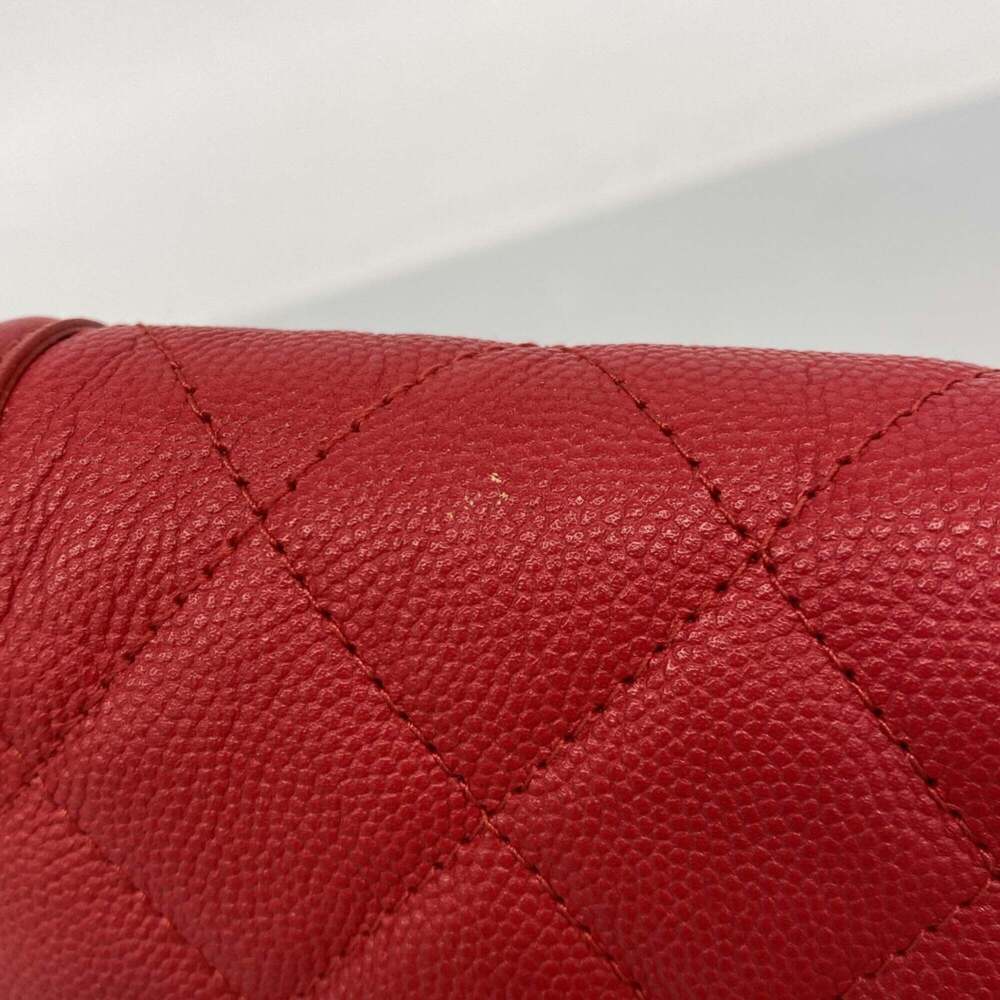 CHANEL Red Caviar Leather Wallet - Picture 6 of 10